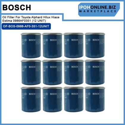 Bosch Oil Filter For Toyota Alphard Hilux Hiace Estima 0986AF0351 (12 UNIT) Bosch Oil Filter For Toyota Alphard Hilux Hiace Estima 0986AF0351 (12 UNIT)